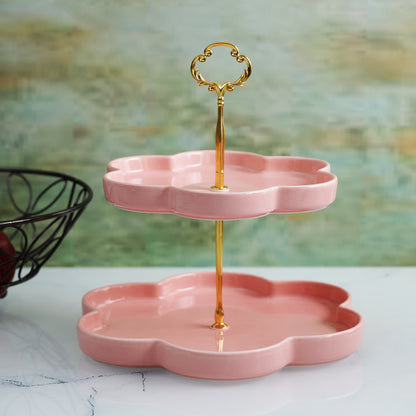 Pink Cloud Shaped Ceramic Cake Stand Default Title