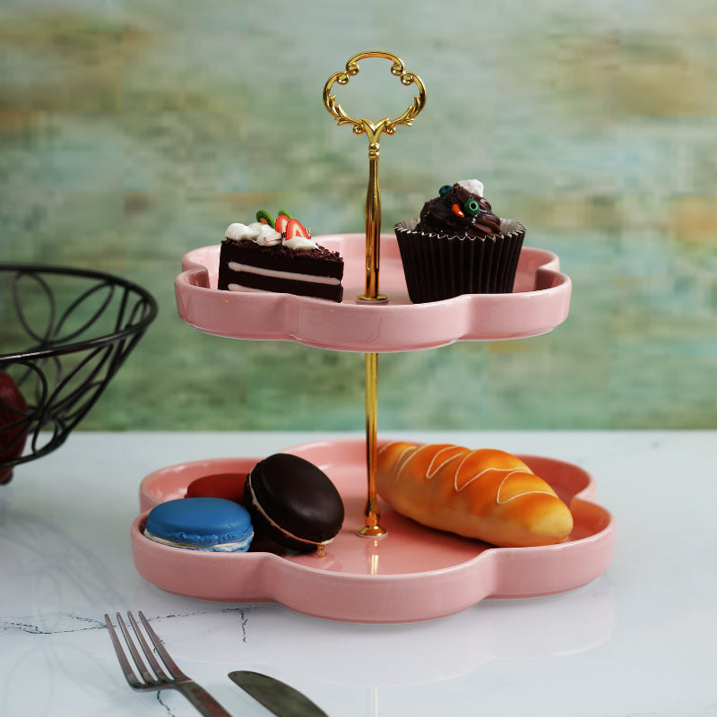 Pink Cloud Shaped Ceramic Cake Stand Default Title