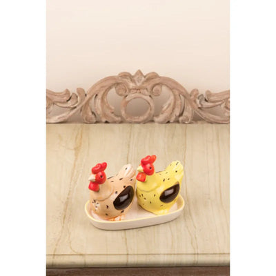 Cute Hens Salt & Pepper Set With Tray Default Title