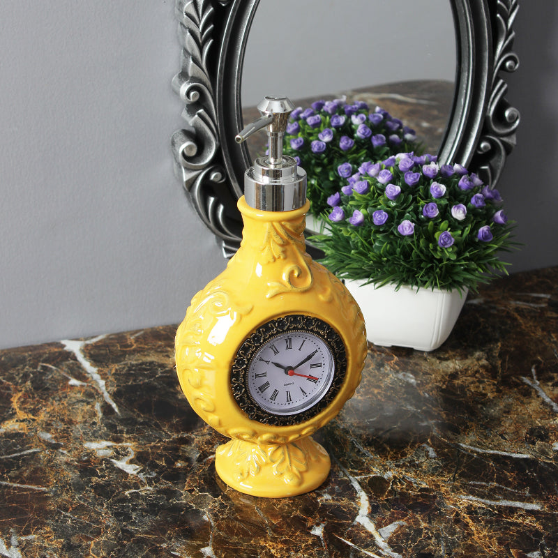 Vintage Clock Liquid Soap Dispenser | 250ml | Multiple Colors Yellow