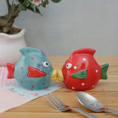 Red & Blue Cute Fish Salt and Pepper Shakers | Set of 2 Default Title