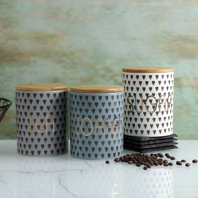 Jar of Hearts Ceramic Kitchen Storage Canisters  | Set of 3 Default Title