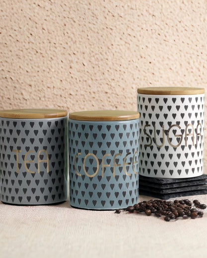 Ceramic Kitchen Storage Canisters  | Set of 3