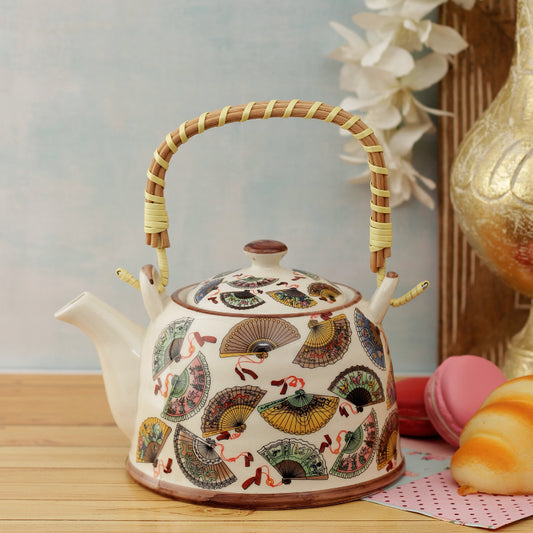 Japanese Fan Ceramic Tea Pot Default Title