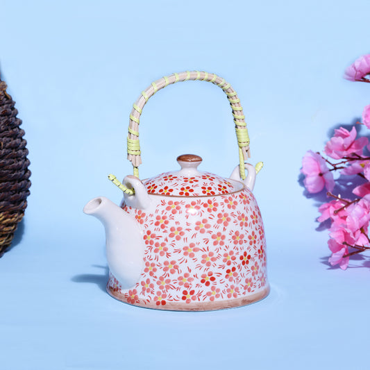 Floral Ceramic Pot | Multiple Colors Orange