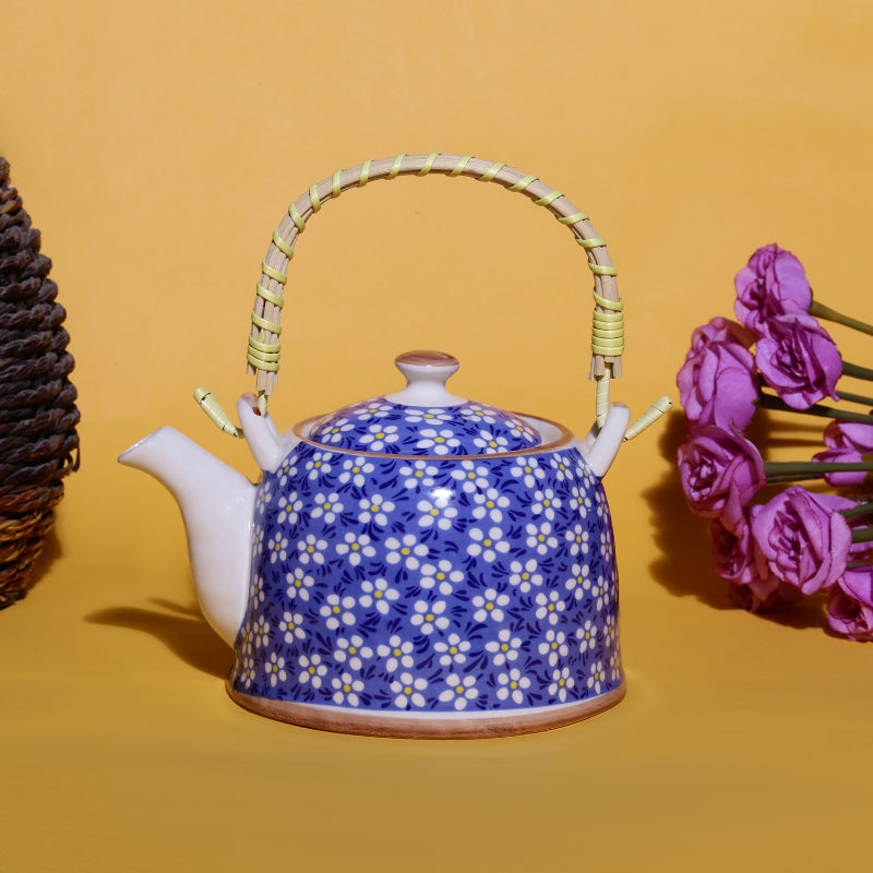 Floral Ceramic Pot | Multiple Colors Blue
