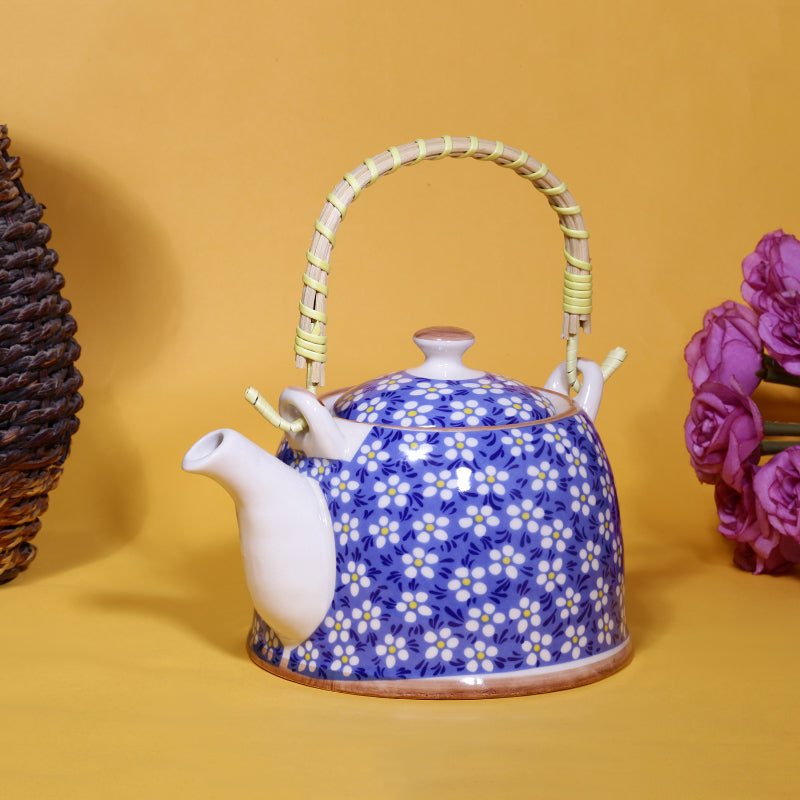 Floral Ceramic Pot | Multiple Colors Blue