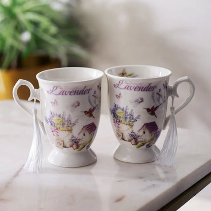 Country Lavender Teacup | Single, Set of 2 Set of 2