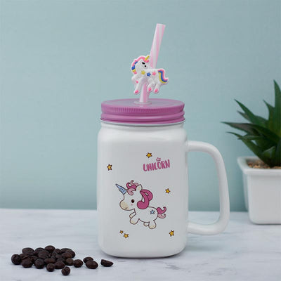 Little Stars Unicorn Ceramic Mason Jar | 400ml Default Title