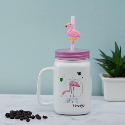 Thirsty Flamingo Ceramic Mason Jar | 400ml Default Title