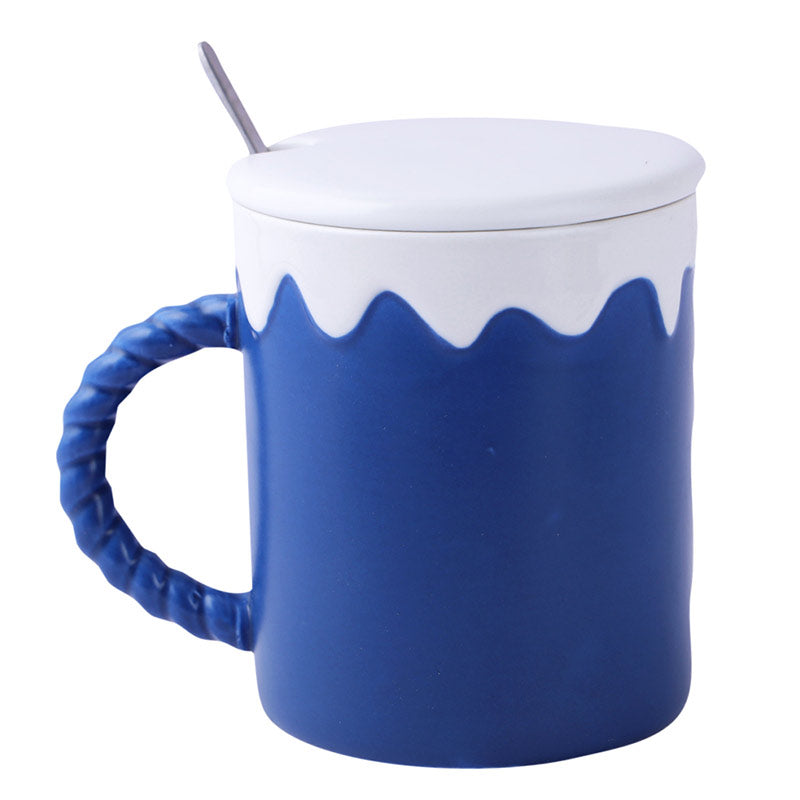The Cute Cow Blue Apples Mug | 340ml Default Title