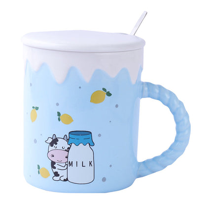 The Cute Cow Blue Mangoes Mug | 340ml Default Title
