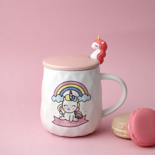 Antonia Unicorn Rainbow Mug With Lid | 350 ml
