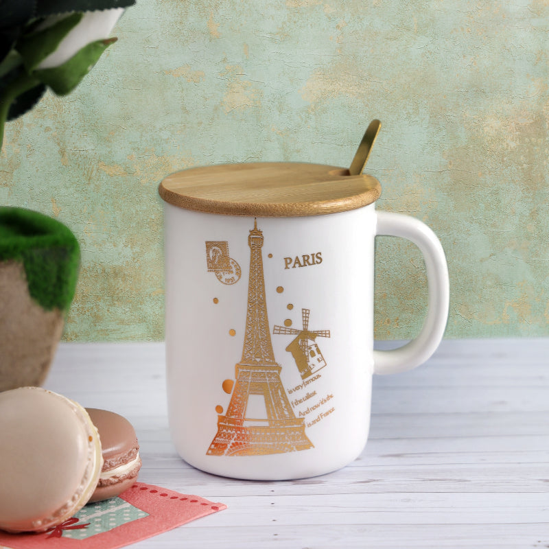 I Love Paris Eiffel Mug | 350ml | Multiple Colors White & Gold