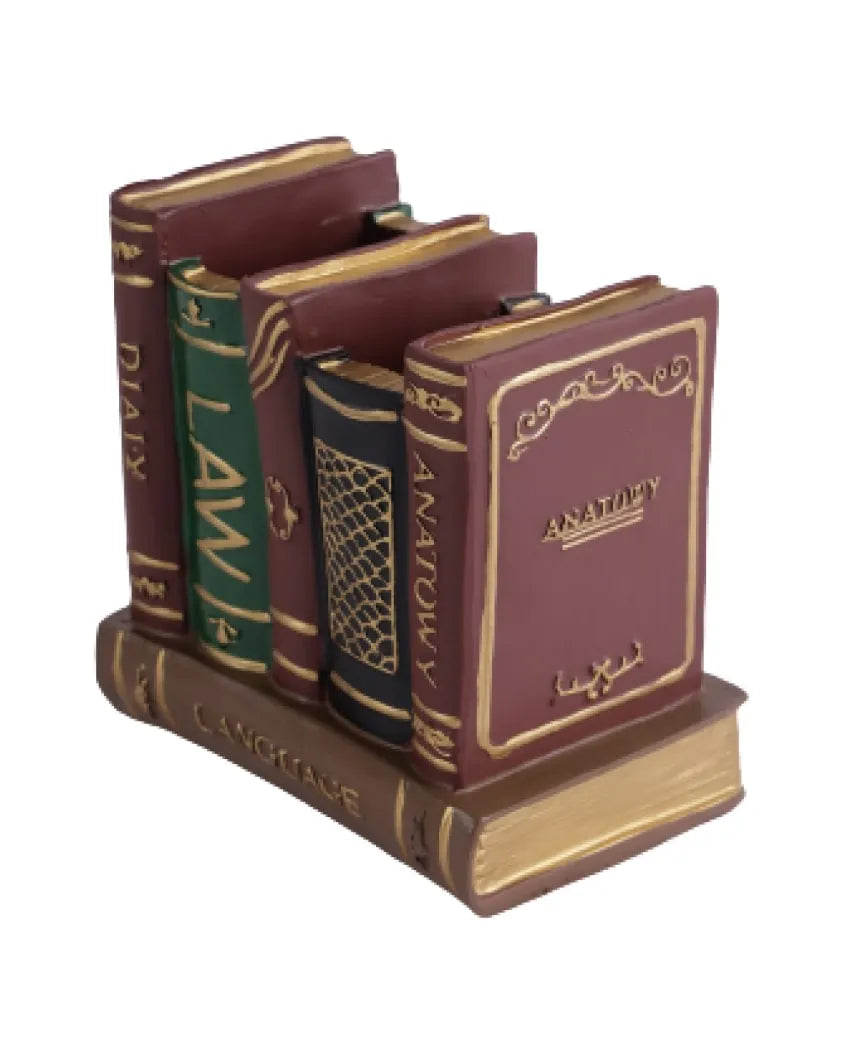 Brown Library Desk Organizer For Decor Showpiece