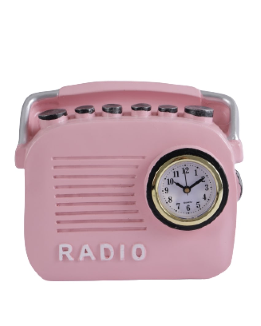 Whimsical Vintage Radio Decor Showpiece | Multiple Colors Pink