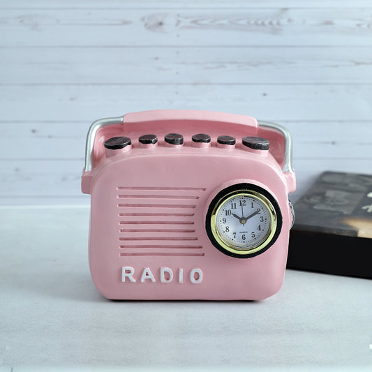 Quirky Vintage Radio Decor Accent | Multiple Colors Pink