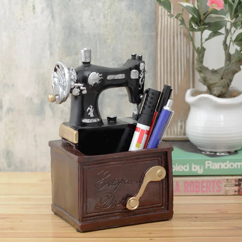 Vintage Brown Sewing Machine Desk Organizer Default Title