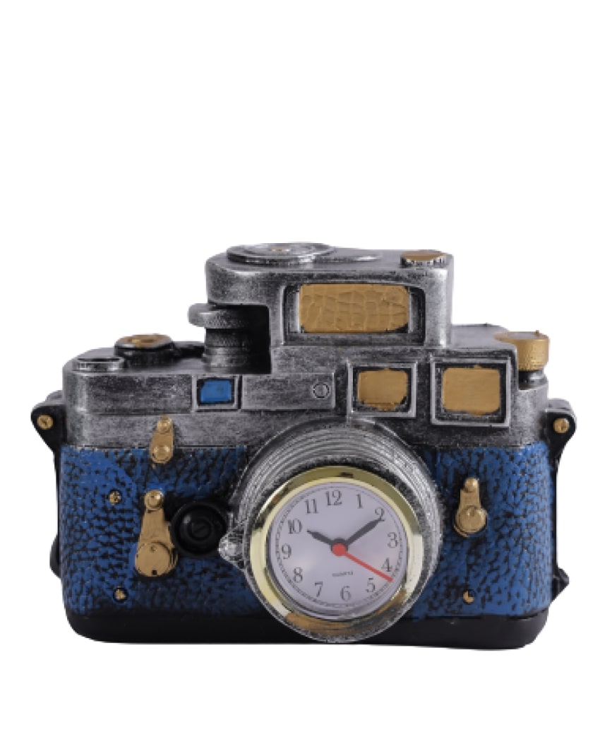 Vintage Camera Clock Showpiece  | Multiple Colors Blue