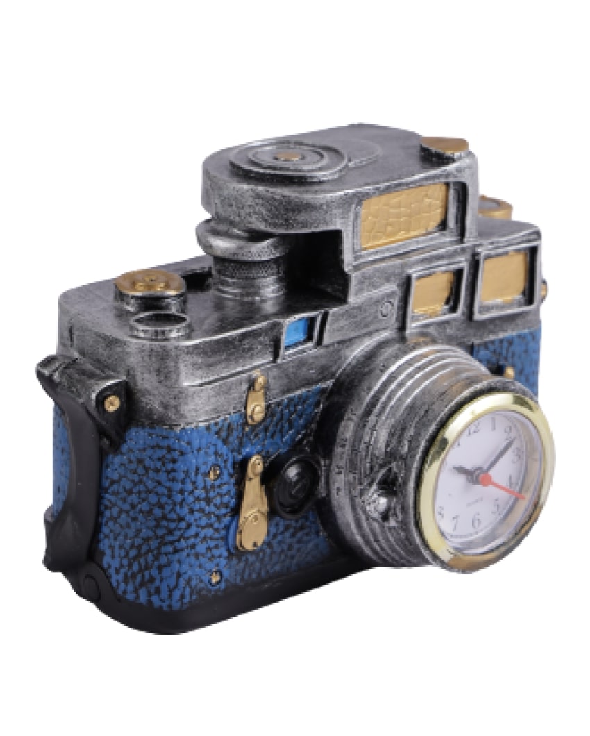 Vintage Camera Clock Showpiece  | Multiple Colors Blue