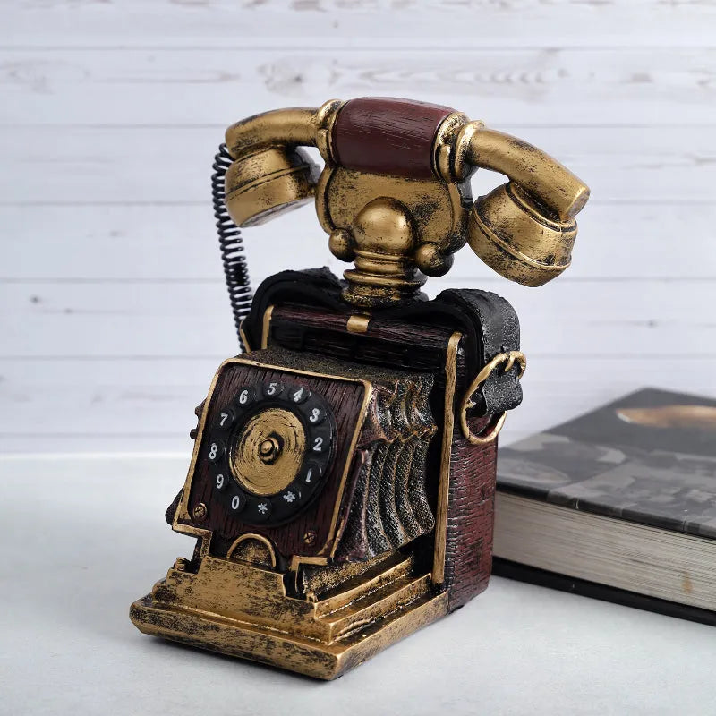 Vintage Telephone Tabletop Decor Showpiece - Dusaan