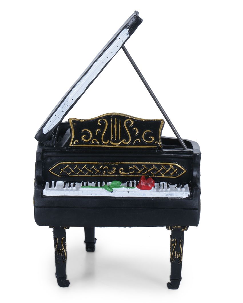 Classic Piano Vintage Decor Showpiece | Multiple Colors Black