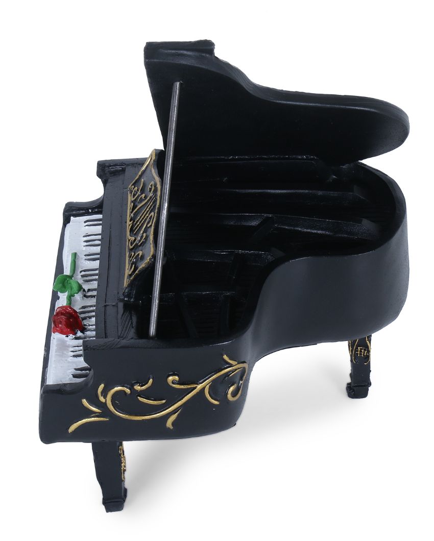 Classic Piano Vintage Decor Showpiece | Multiple Colors Black