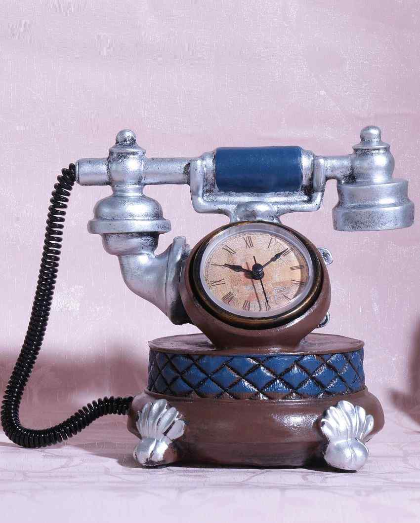 Multicolor Vintage Telephone Tabletop Clock
