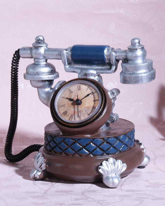 Multicolor Vintage Telephone Tabletop Clock