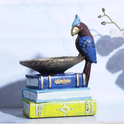 Vintage Books & Bird Tabletop Accent