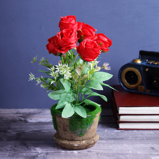 Donna Artificial Flower Pot | Multiple Colors Red