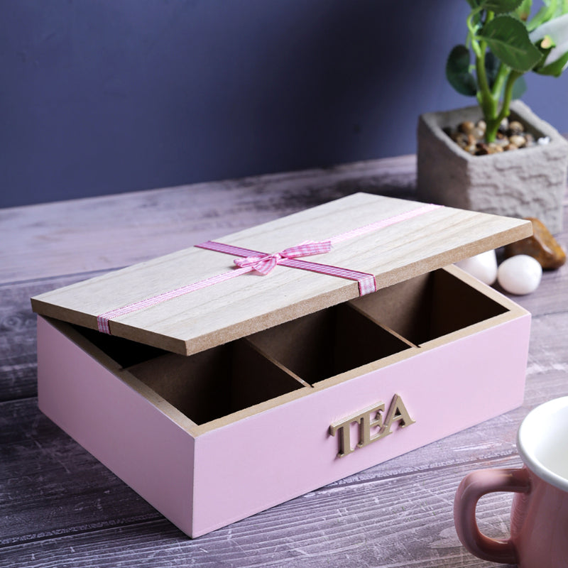 Wooden Tea Storage Gift Box | Multiple Style 6 Compartment