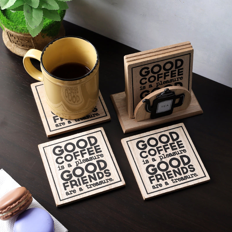 Good Friends Wooden Coaster | Set Of 6 Default Title