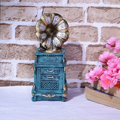 Decorative Tall Antique Gramophone Accent | Multiple Colors Blue