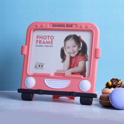 Pink Square School Bus Photo Frame Default Title