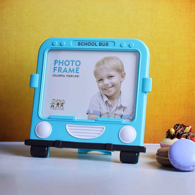 Blue Square School Bus Photo Frame Default Title