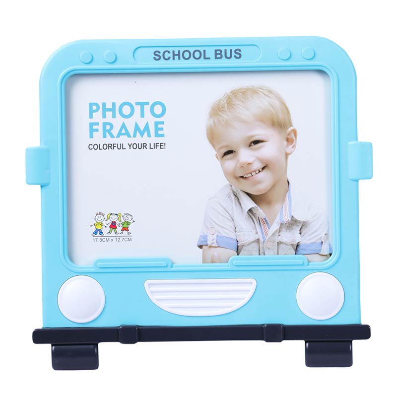 Blue Square School Bus Photo Frame Default Title