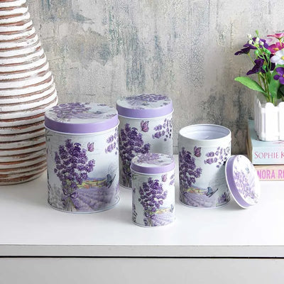 Long Dark Lavender Storage Tins | Set of 4 Default Title