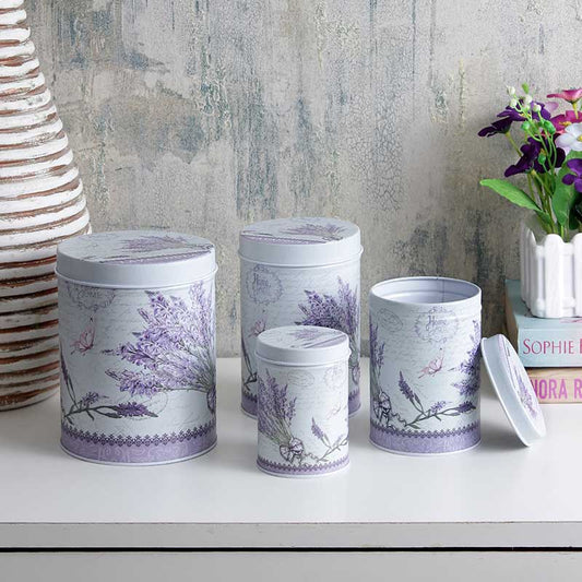 Long Light Lavender Storage Tins | Set of 4 Default Title