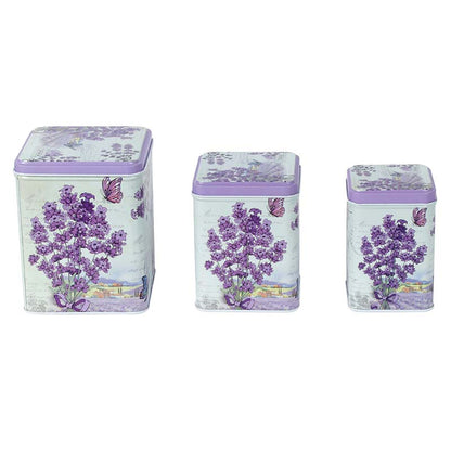 Square Dark Lavender Storage Tins | Set of 3 Default Title