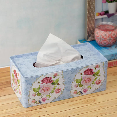 Blue Vintage Floral Tissue Box Default Title