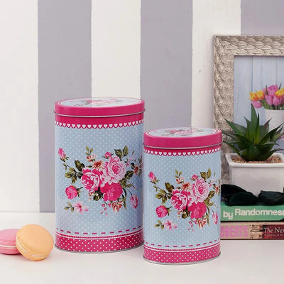 Blue and Pink Floral Canisters | Set of 2 Default Title