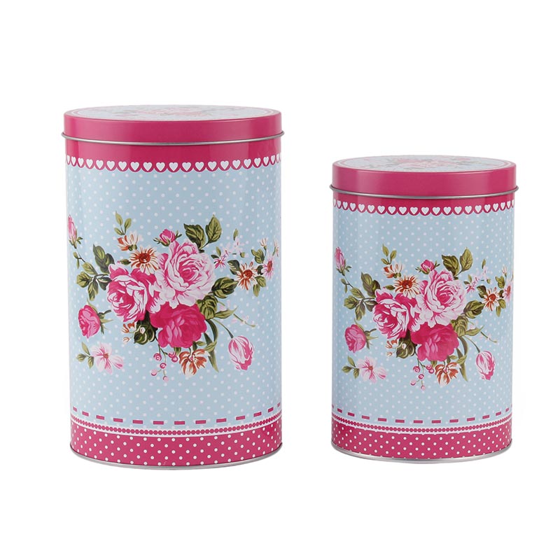Blue and Pink Floral Canisters | Set of 2 Default Title
