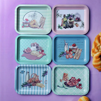 Vintage Picnic Basket Mini Serving Trays | Set Of 6 Default Title