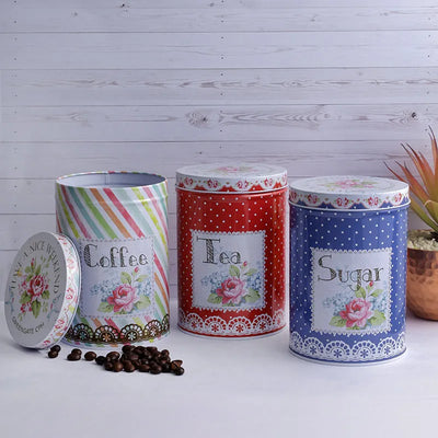 Floral Dotted Kitchen Storage Canisters  | Set of 3 Default Title