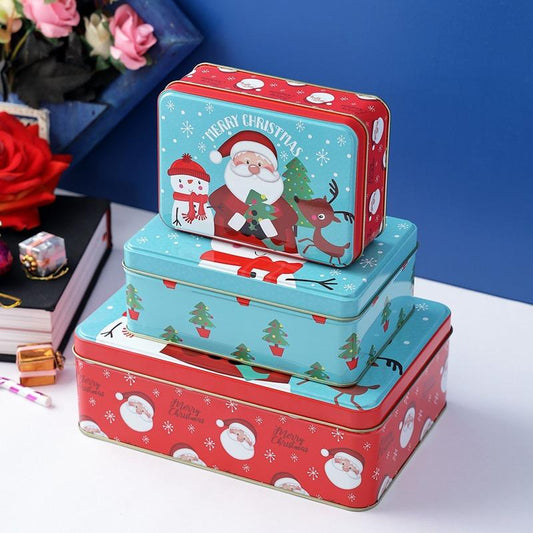Santa Snowman Reindeer Rectangle Box | Set Of 3 Default Title