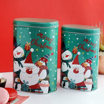 Santa & Friends Green Tall Storage Box Set Of 2 Default Title