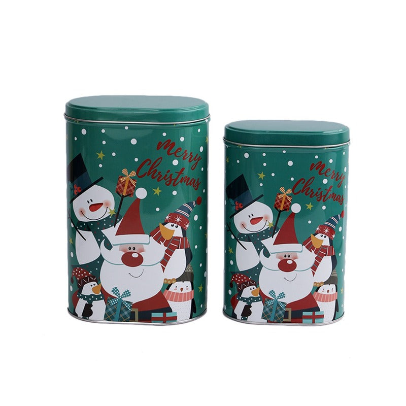 Santa & Friends Green Tall Storage Box Set Of 2 Default Title