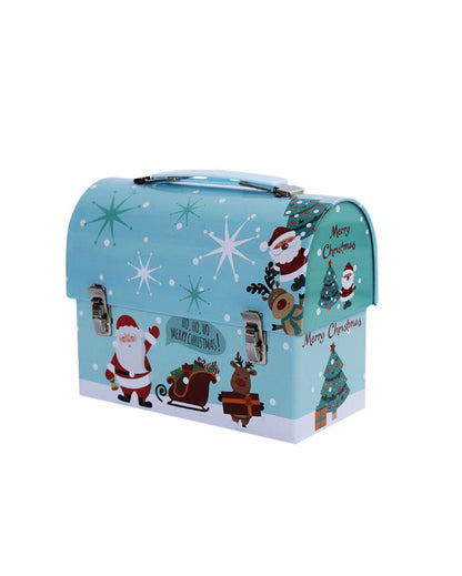 Merry Christmas Sky Blue Trunk Box Piggy Bank