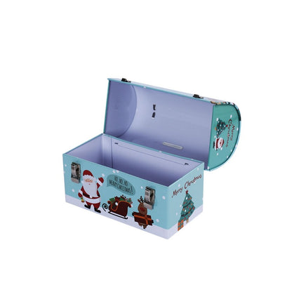 Merry Christmas Sky Blue Trunk Box Piggy Bank Default Title
